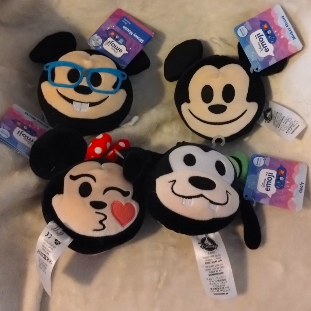 New with tags Disney emoji plushies set of 4.